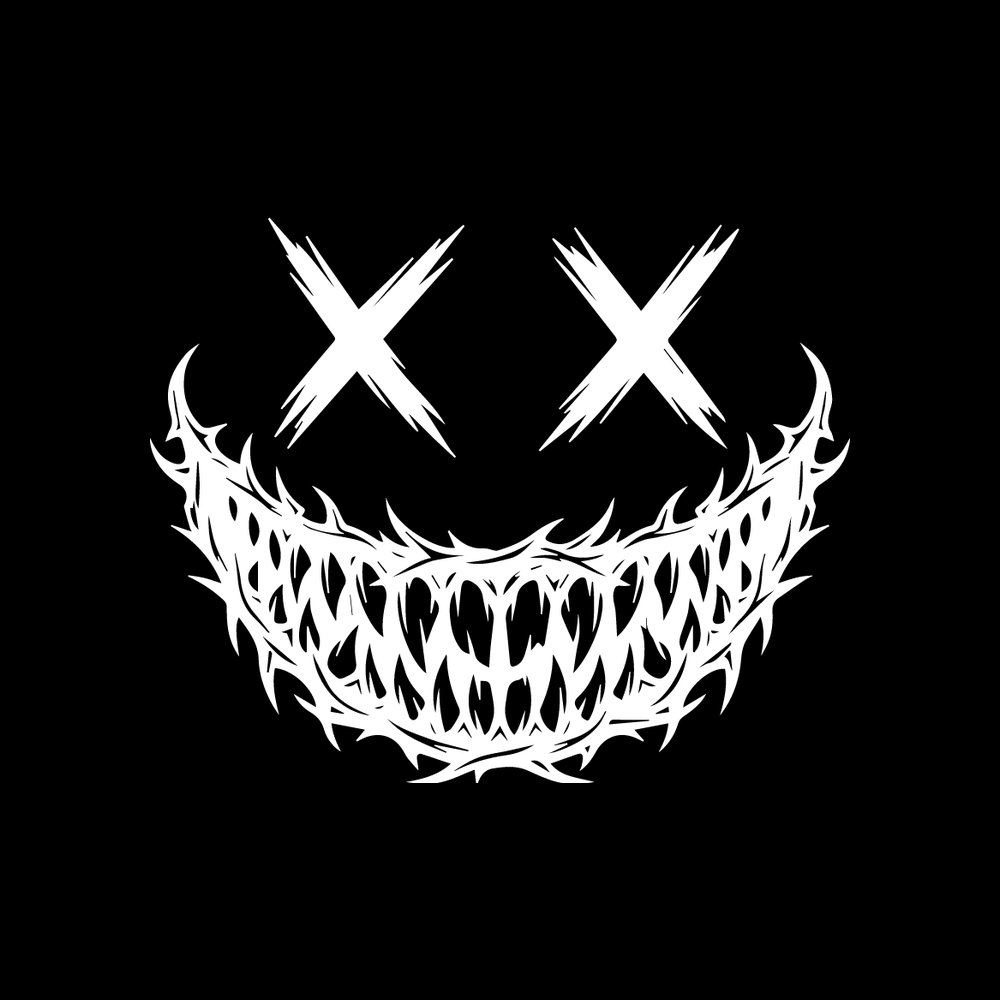 Fanged Smiley Vinyl Decal Sticker