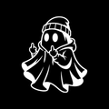 Grim Ghost Flipping Off Vinyl Decal Sticker