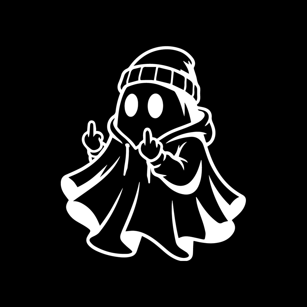 Grim Ghost Flipping Off Vinyl Decal Sticker