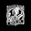 Caffeine Queen Rock On Vinyl Decal Sticker