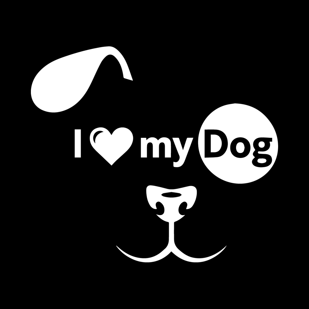 I Love My Dog Vinyl Decal Sticker