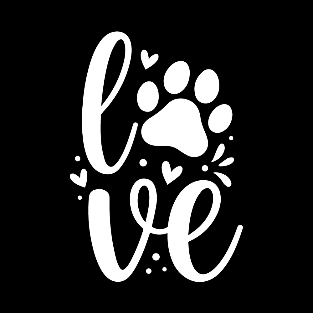 Love Paw Heart Vinyl Decal Sticker