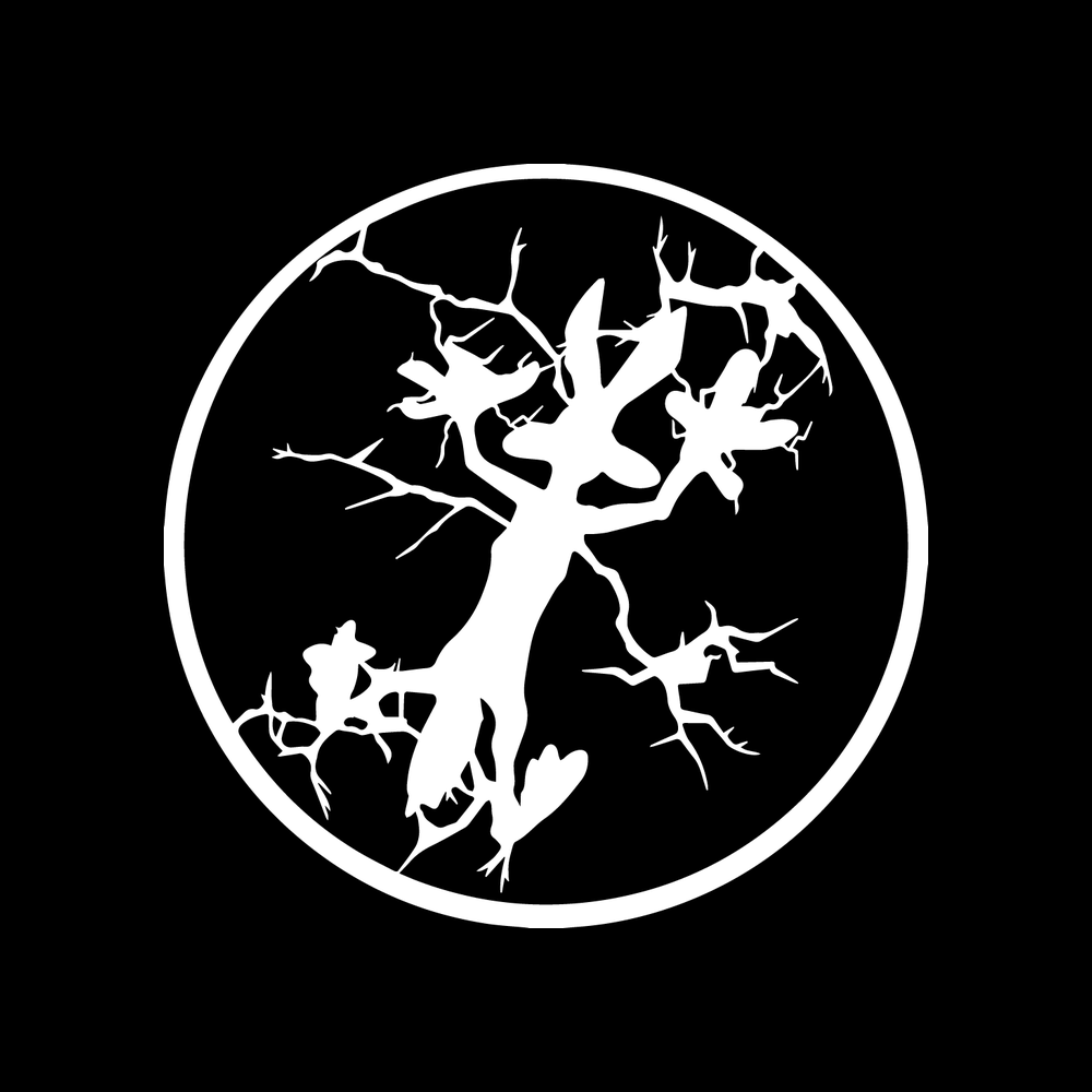 Cracked Tree Circle Vinyl Decal Sticker