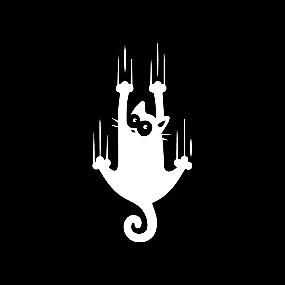 Cat Hanging On Vinyl Decal Sticker