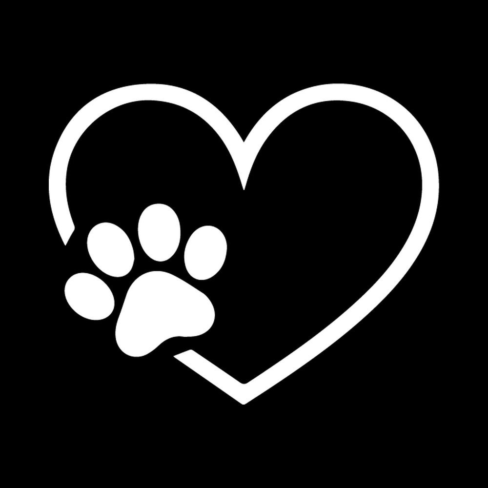 Heart Paw Print Vinyl Decal Sticker
