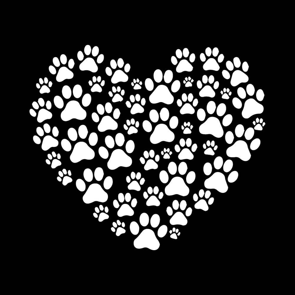 Dog Paw Heart Vinyl Decal Sticker