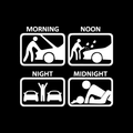 Morning Noon Night Midnight Vinyl Decal Sticker