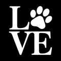 Love Paw Print Vinyl Decal Sticker