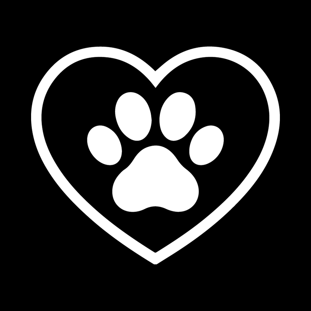 Dog Paw Heart Vinyl Decal Sticker