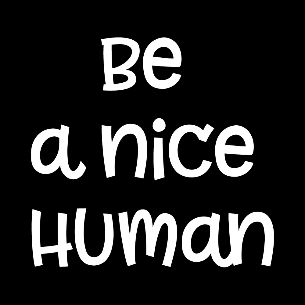 Be A Nice Human Vinyl Decal Sticker