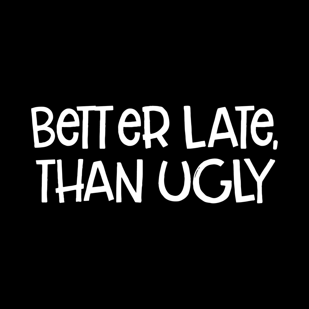 Better Late Than Ugly Vinyl Decal Sticker
