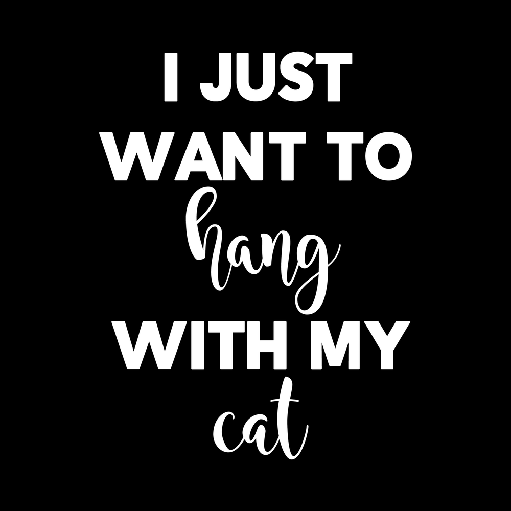 I Just Want To Hang With My Cat Vinyl Decal Sticker