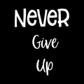 Never Give Up Vinyl Decal Sticker